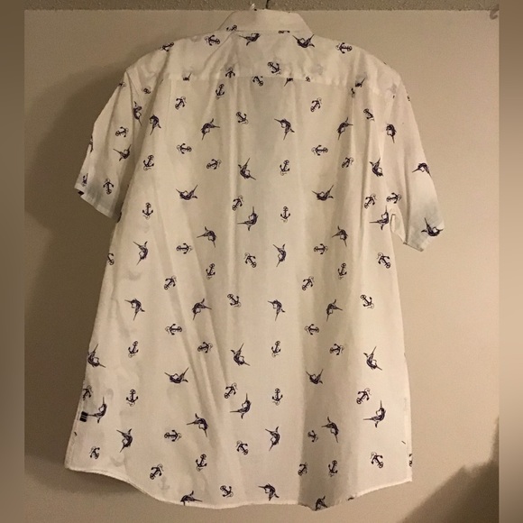 Nautica Beach Sailing Fishing Button Down Short Sleeve Shirt - Picture 2 of 5